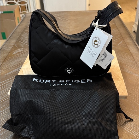 Kurt Geiger Handbags - Kurt Geiger Black Quilted Shoulder Bag With Dust Bag